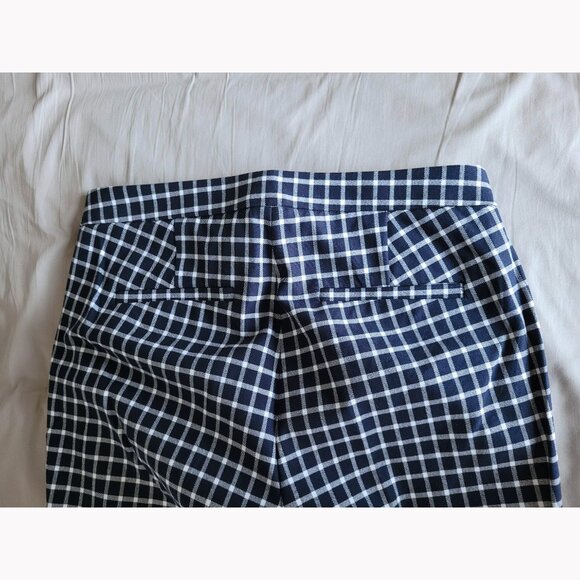 NWOT J. Crew Martie Slim Cropped Pant in Bi-Stretch Navy/White Gingham - Picture 9 of 14